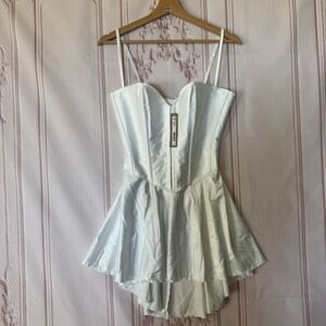Skims Woven Shine Corset Dress Size Medium Ivory NWT $98